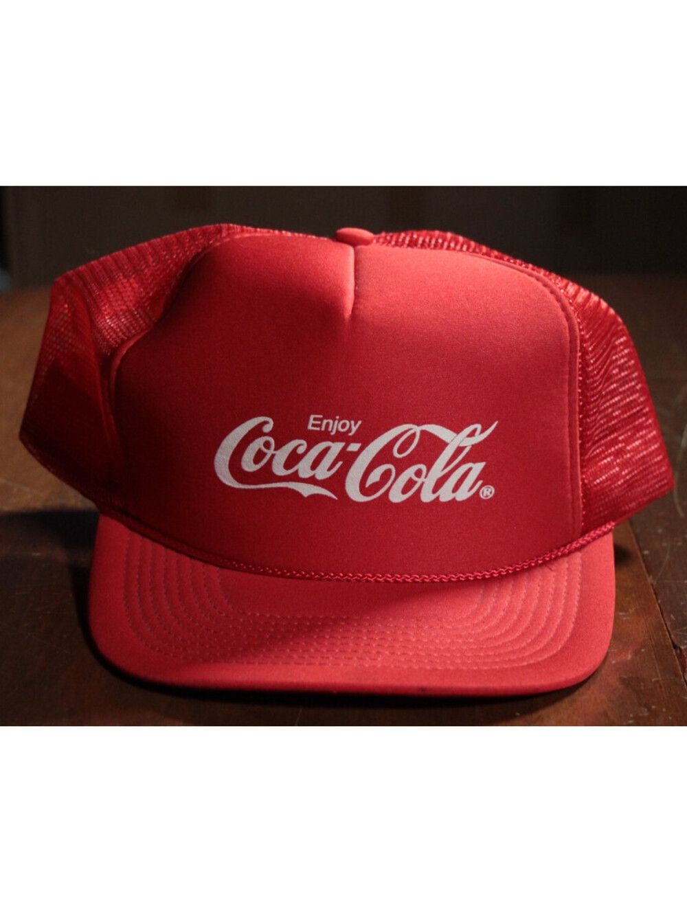 Vintage 80s 90s Enjoy Coca Cola Hat Cap Snapback Trucker Baseball Coke